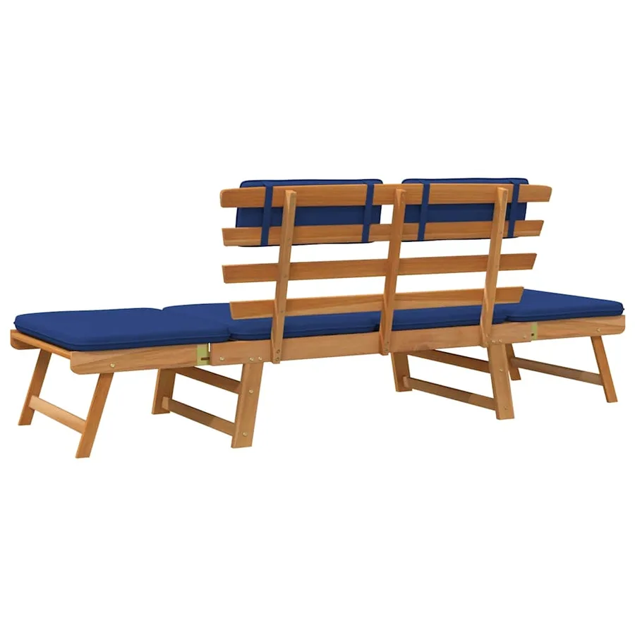 Banc de jardin avec coussins 2-en-1 190 cm Bois solide d'acacia - 9