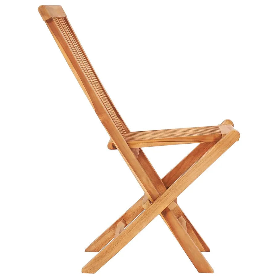 Ensemble à manger d'extérieur pliable 5 pcs Bois solide de teck - 10