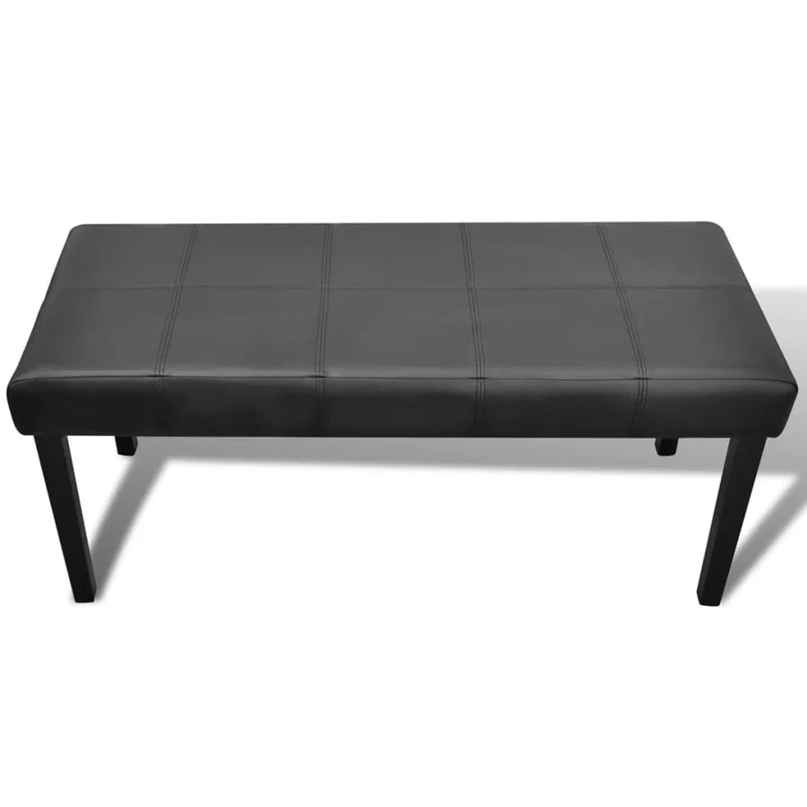 Banc en cuir synthétique de haute qualité Noir - 2