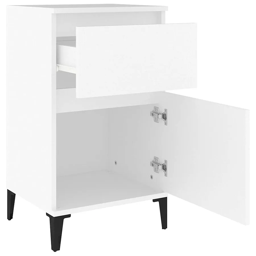 Table de chevet blanc 40x35x70 cm - 8
