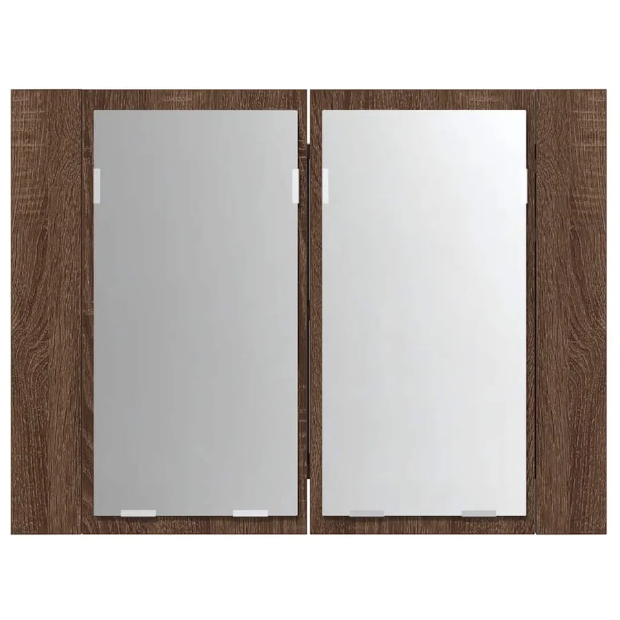 Armoire à miroir LED Chêne marron 60x12x45 cm Bois d'ingénierie - 7