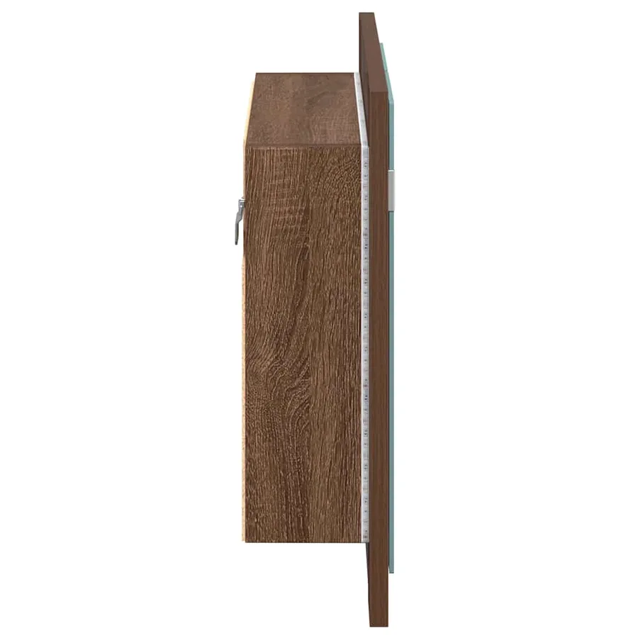 Armoire à miroir LED Chêne marron 60x12x45 cm Bois d'ingénierie - 8