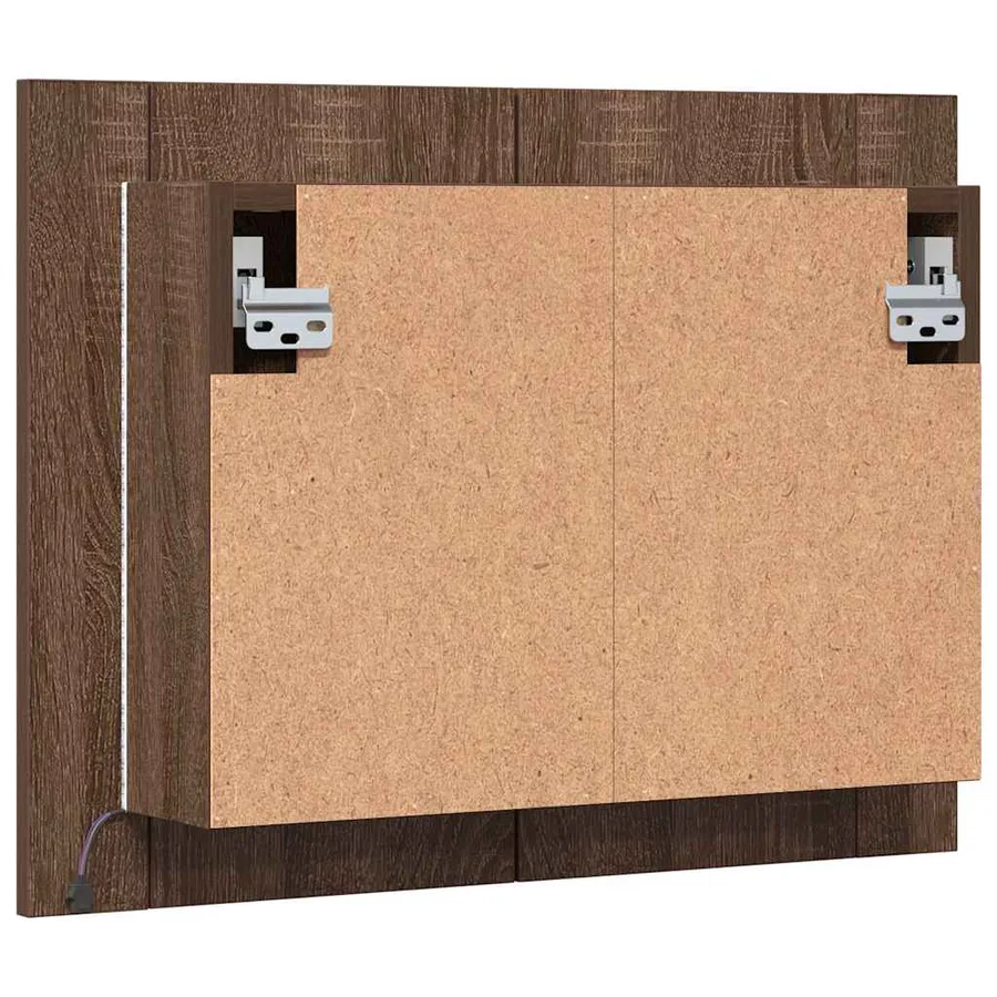 Armoire à miroir LED Chêne marron 60x12x45 cm Bois d'ingénierie - 9