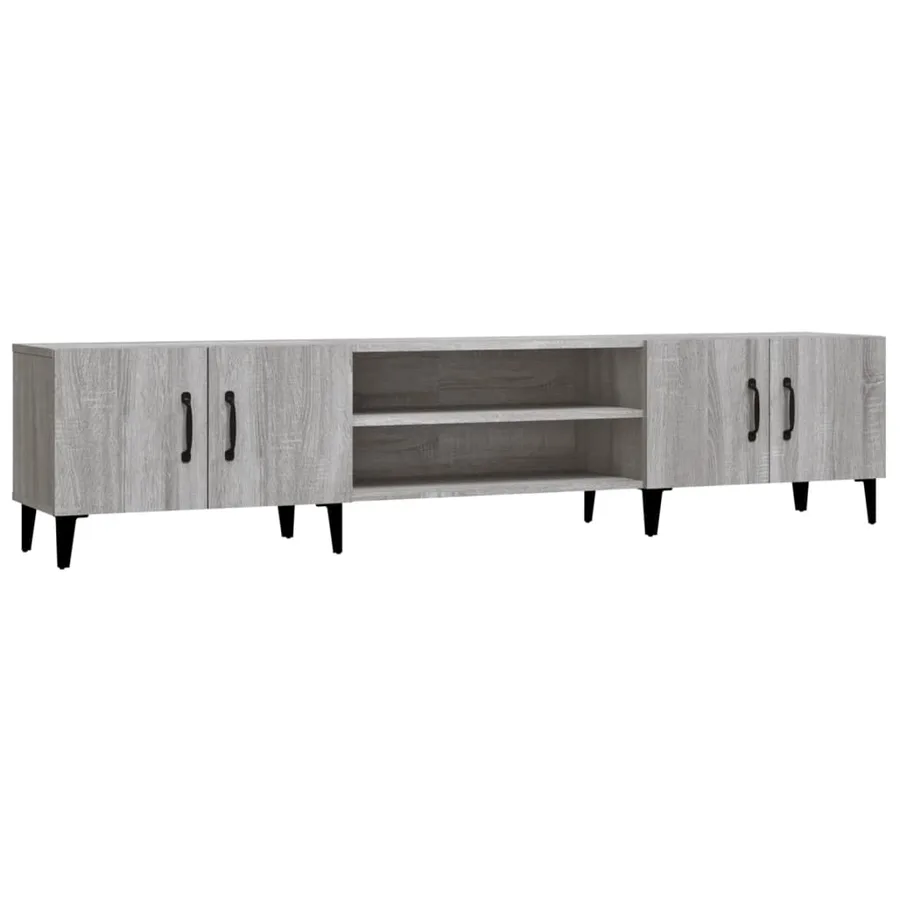 Meuble TV sonoma gris 180x31,5x40 cm bois d'ingénierie - 2
