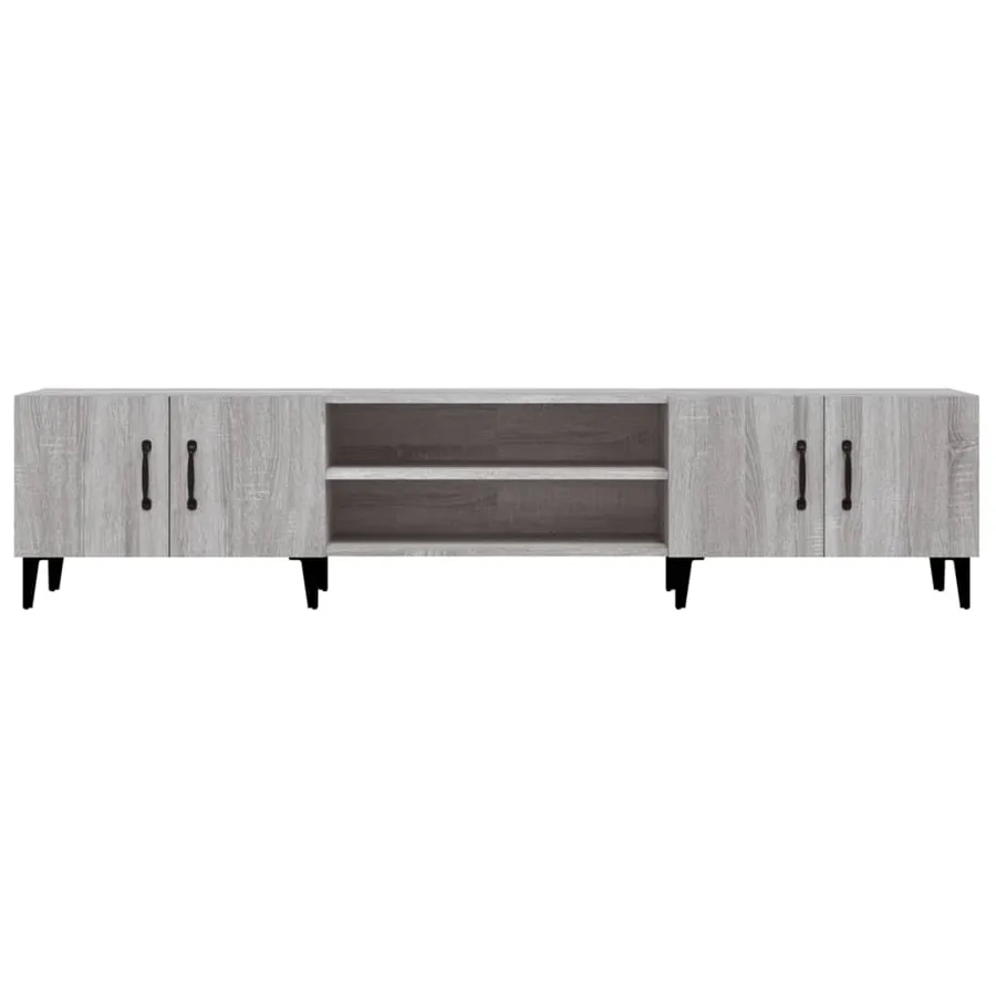 Meuble TV sonoma gris 180x31,5x40 cm bois d'ingénierie - 6