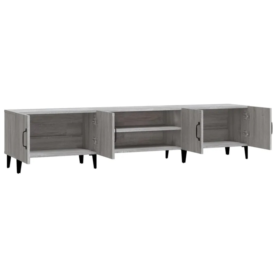 Meuble TV sonoma gris 180x31,5x40 cm bois d'ingénierie - 7