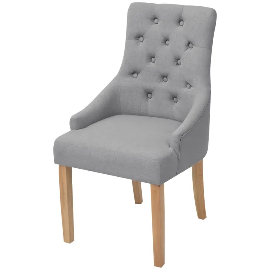 Chaises à manger lot de 2 gris clair tissu - 2