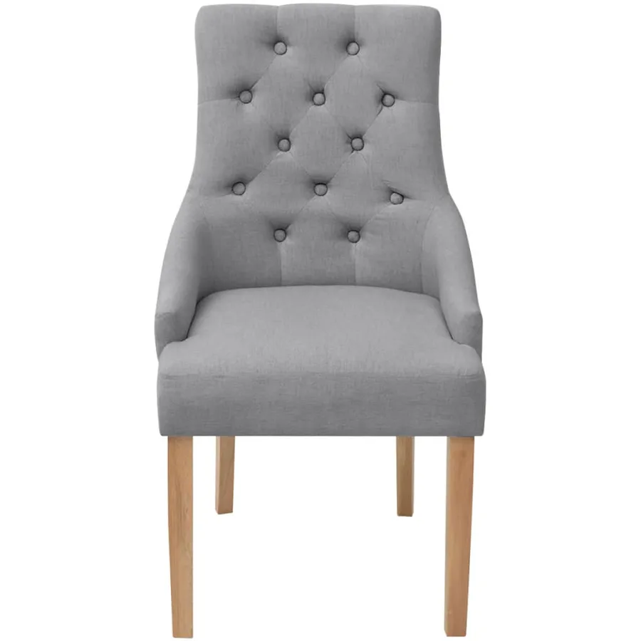 Chaises à manger lot de 2 gris clair tissu - 3