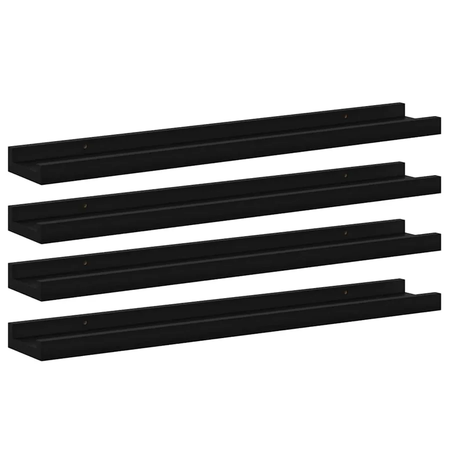 Étagères murales 4 pcs Noir 60x9x3 cm - 2