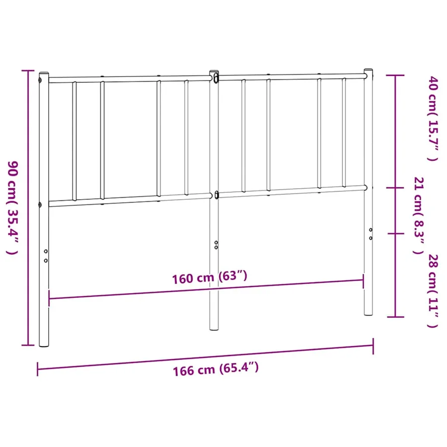 Tête de lit de remplacement métal noir 160 cm - 8