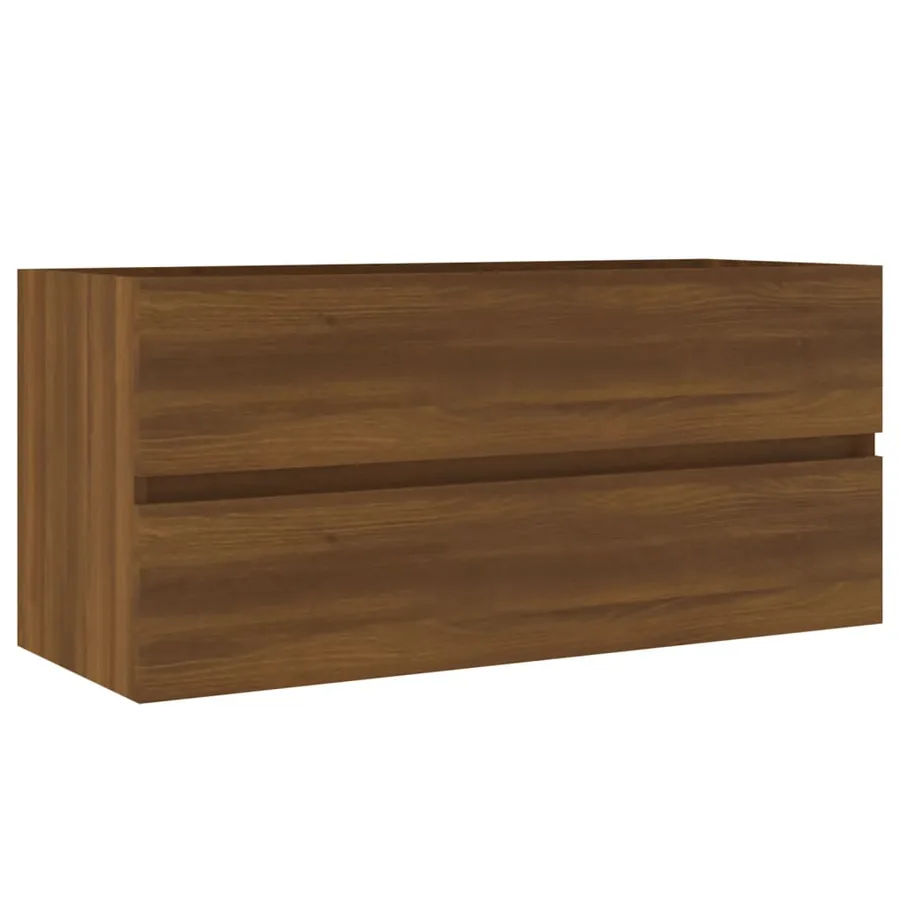 Armoire d'évier Chêne marron 100x38,5x45 cm Bois d'ingénierie - 2