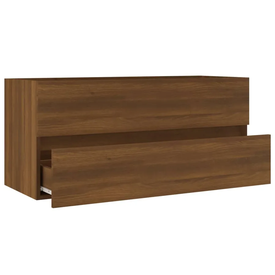 Armoire d'évier Chêne marron 100x38,5x45 cm Bois d'ingénierie - 4