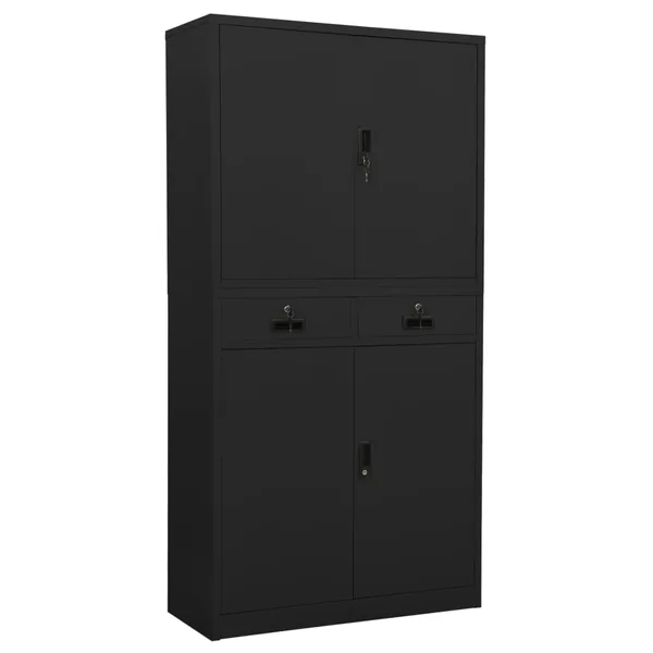 Armoire de bureau Anthracite 90x40x180 cm Acier