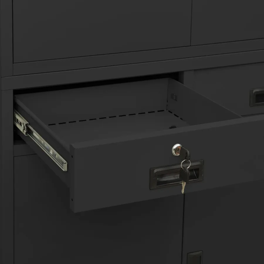Armoire de bureau Anthracite 90x40x180 cm Acier - 8