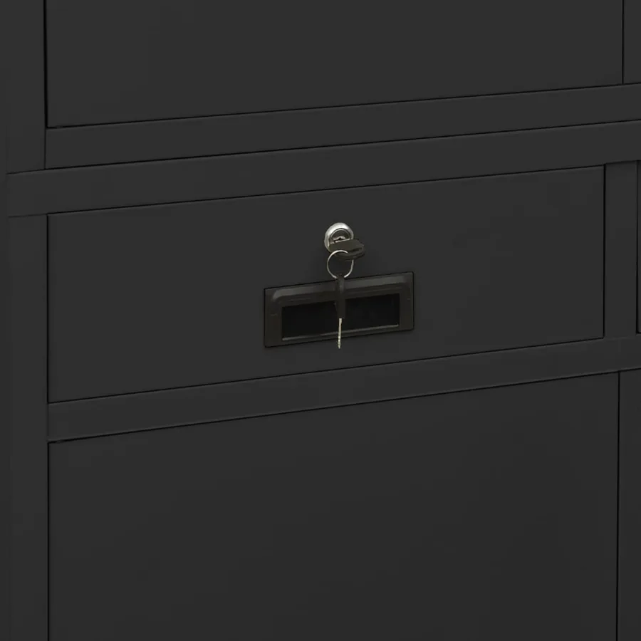 Armoire de bureau Anthracite 90x40x180 cm Acier - 9