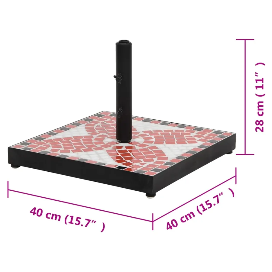 Base de parasol terre cuite et blanc carré 12 kg - 7