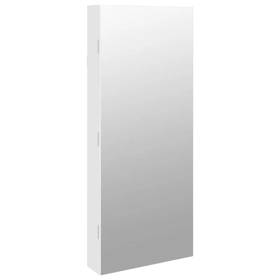 Armoire à bijoux avec miroir et éclairage LED mural blanc - 2