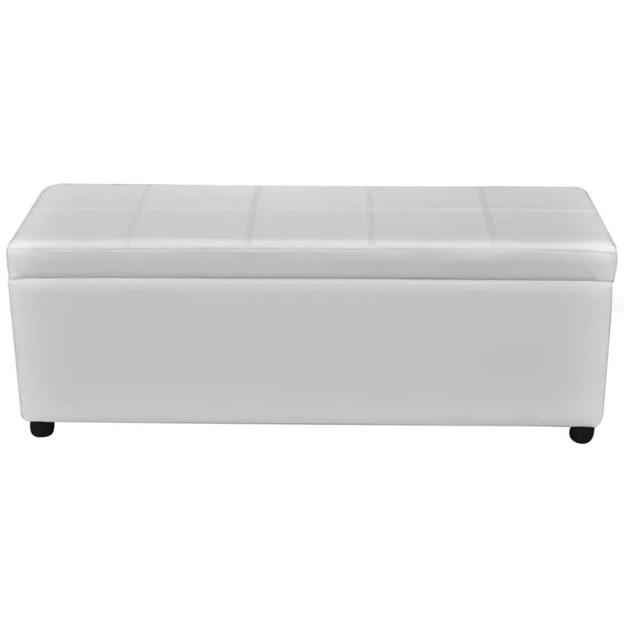 Banc long de rangement Bois Blanc - 3