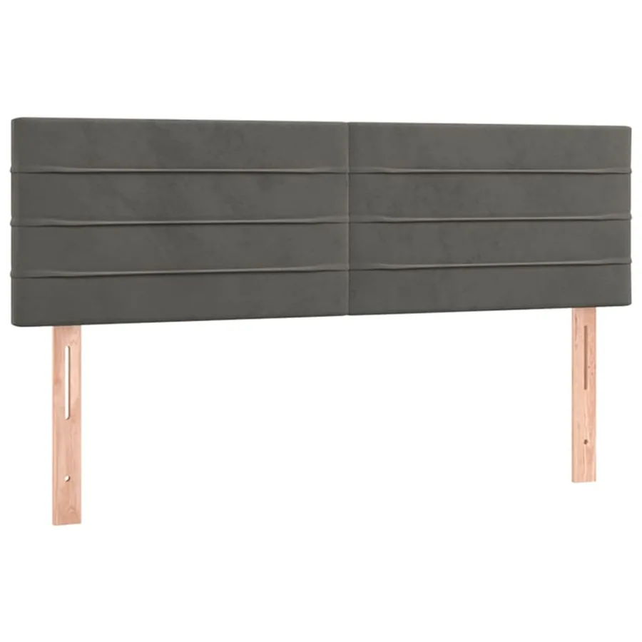 Tête de lit à LED Gris foncé 144x5x78/88 cm Velours - 4