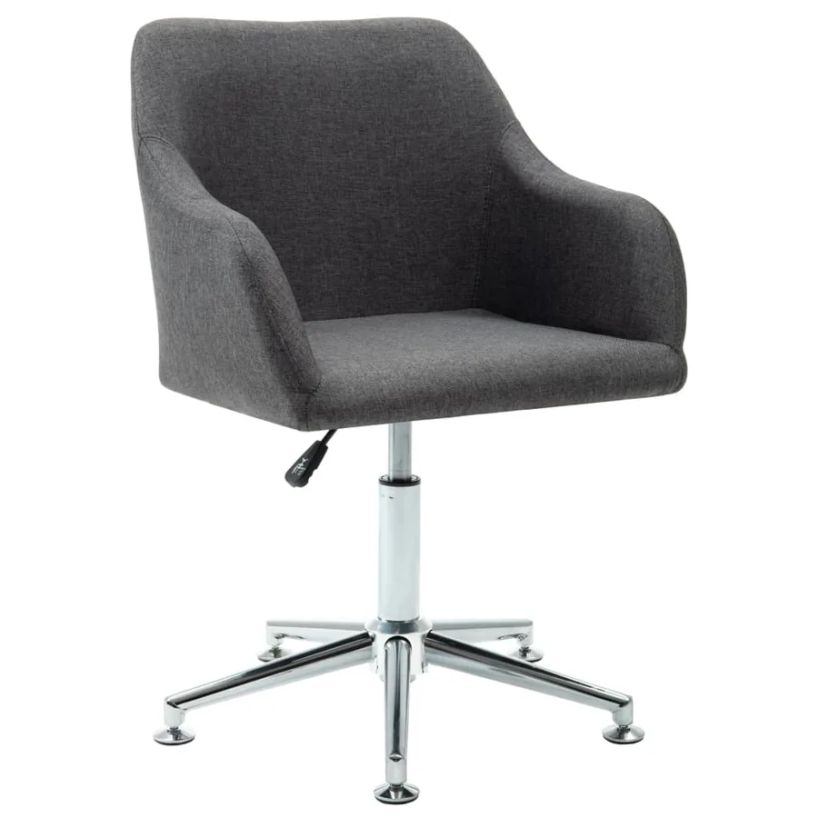Chaise pivotante à manger gris foncé tissu