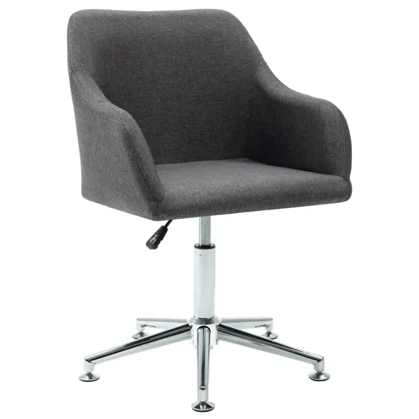 Chaise pivotante à manger gris foncé tissu