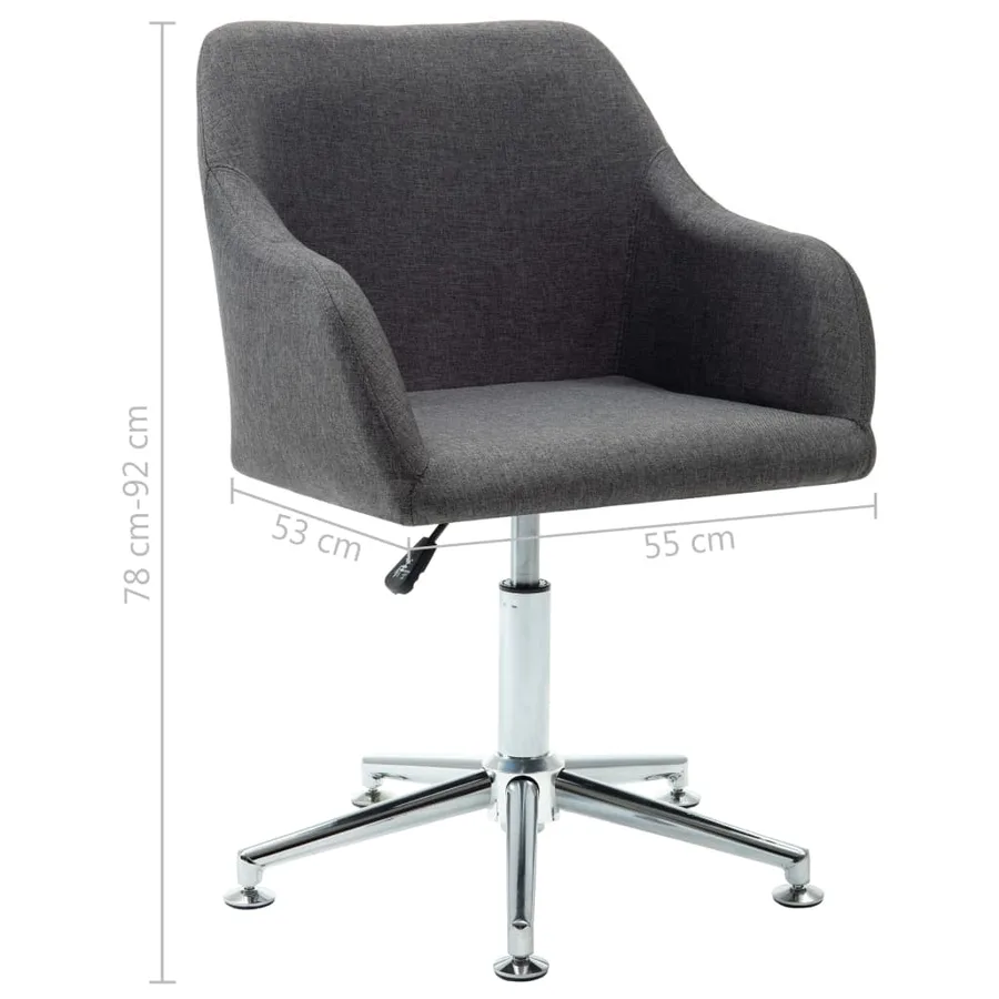 Chaise pivotante à manger gris foncé tissu - 8