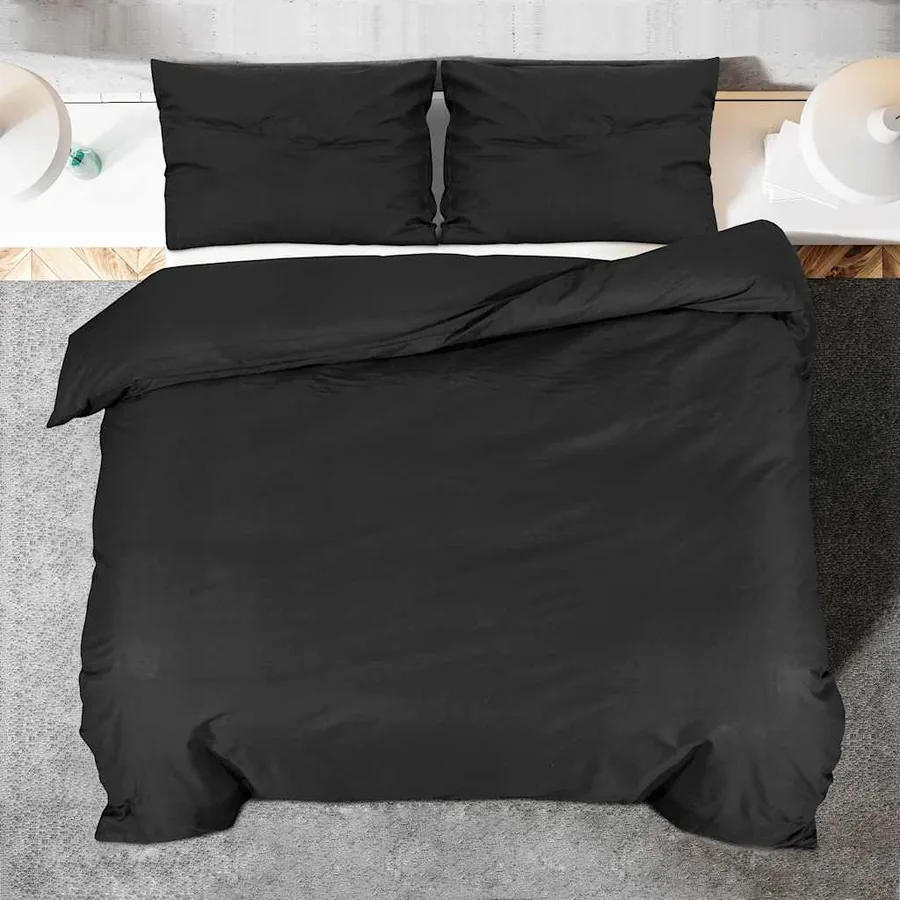 Ensemble de housse de couette Noir 155x220 cm Microfibre légère - 5