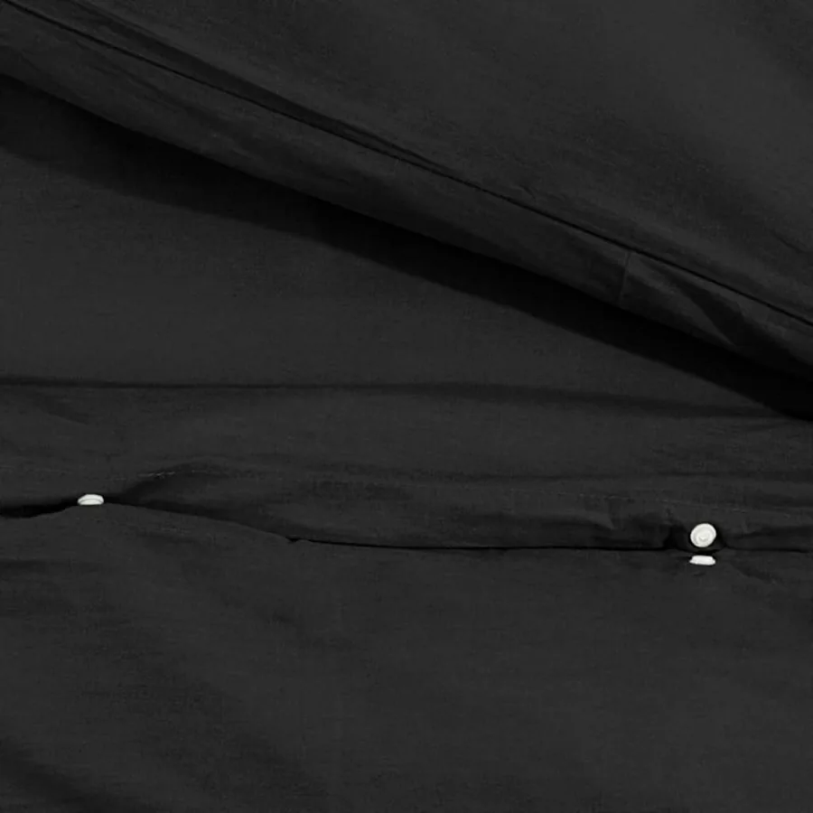 Ensemble de housse de couette Noir 155x220 cm Microfibre légère - 8