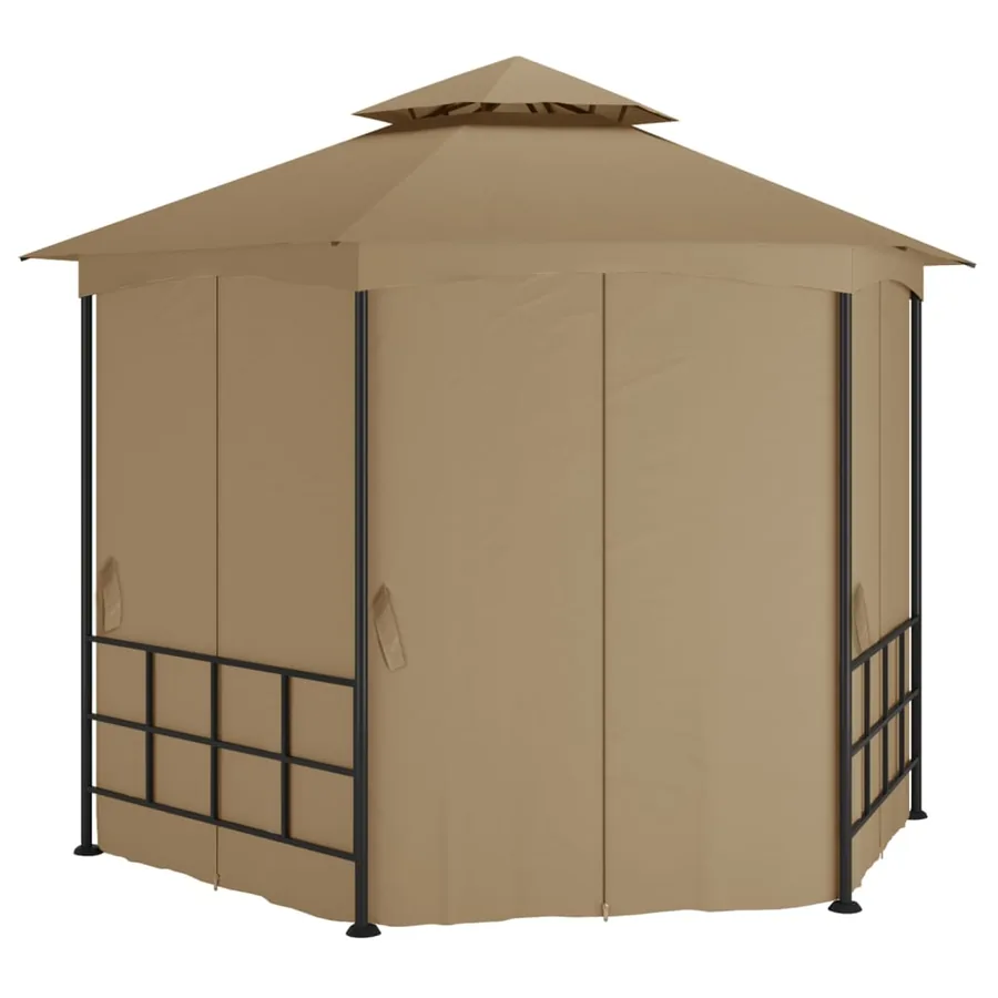 Belvédère avec parois 3,1x2,7 m Taupe