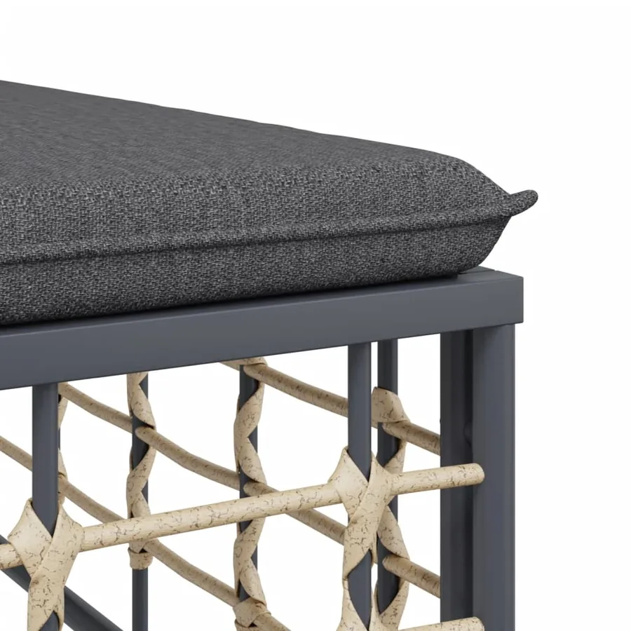 Salon de jardin 4 pcs avec coussins anthracite résine tressée - 6