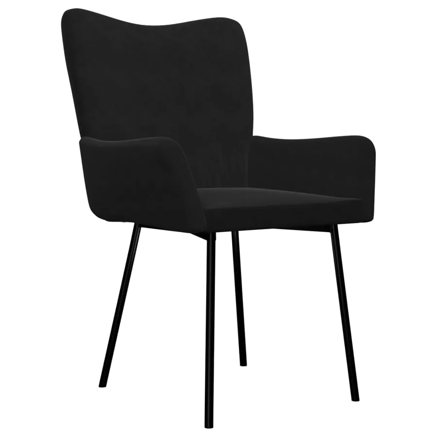 Chaises à manger lot de 2 Noir Velours - 3