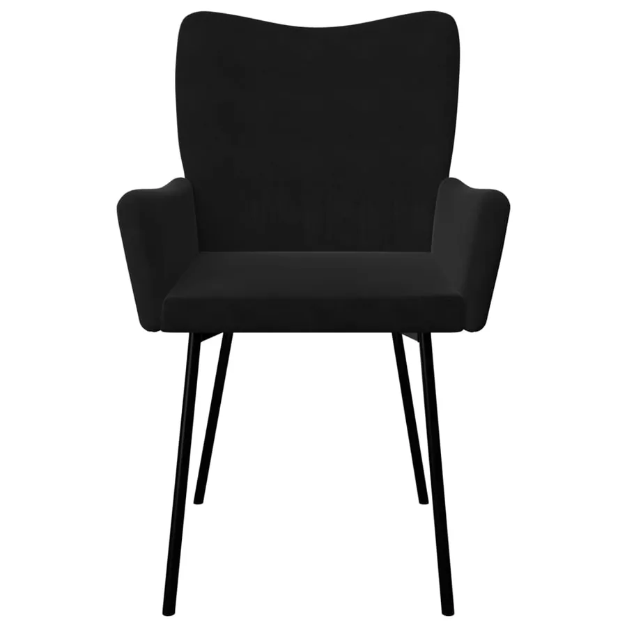 Chaises à manger lot de 2 Noir Velours - 4
