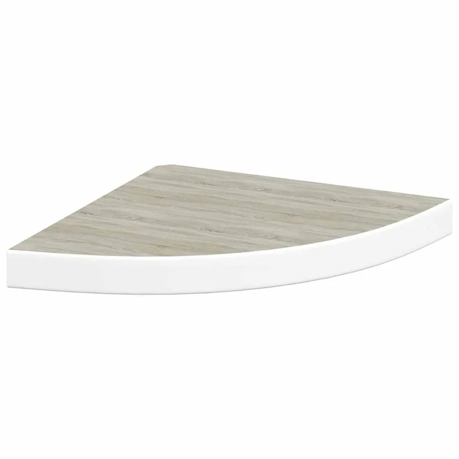 Étagères d'angle murales 2 pcs Chêne et blanc 35x35x3,8 cm MDF - 5