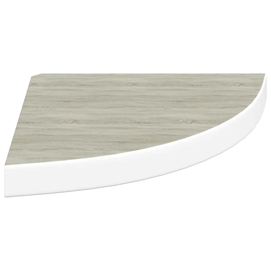 Étagères d'angle murales 2 pcs Chêne et blanc 35x35x3,8 cm MDF - 7
