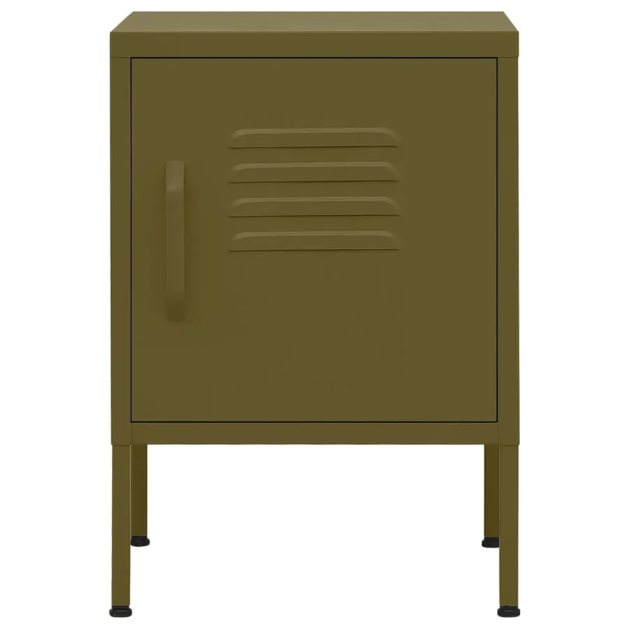 Tables de chevet 2 pcs Vert olive 35x35x51 cm Acier - 3