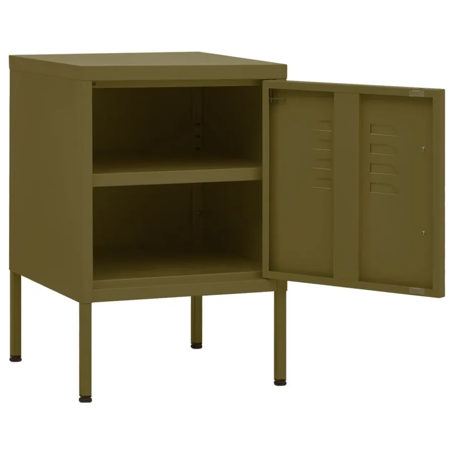 Tables de chevet 2 pcs Vert olive 35x35x51 cm Acier - 6