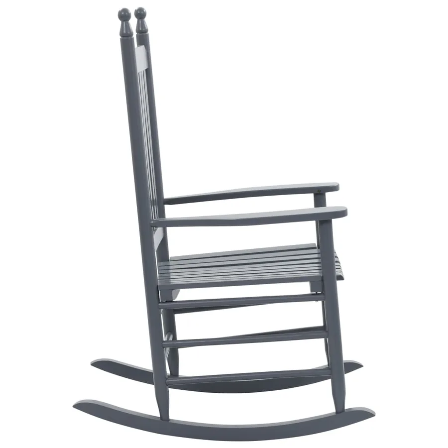 Chaise à bascule avec siège incurvé Gris Bois de peuplier - 3