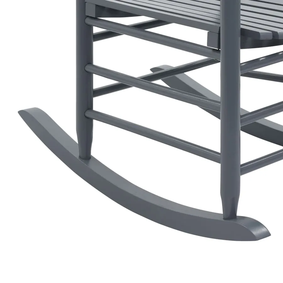 Chaise à bascule avec siège incurvé Gris Bois de peuplier - 7