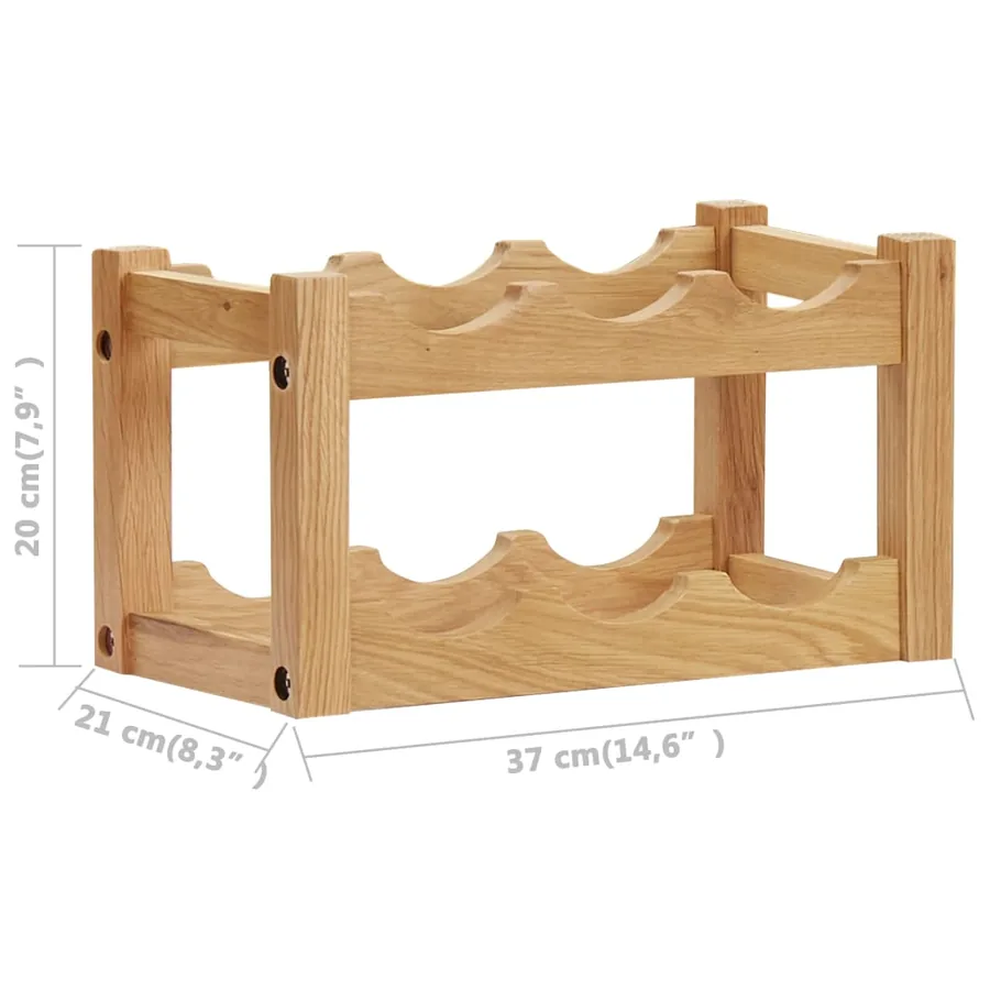 Casier à bouteilles 6 bouteilles 37x21x21 cm Bois de chêne - 5