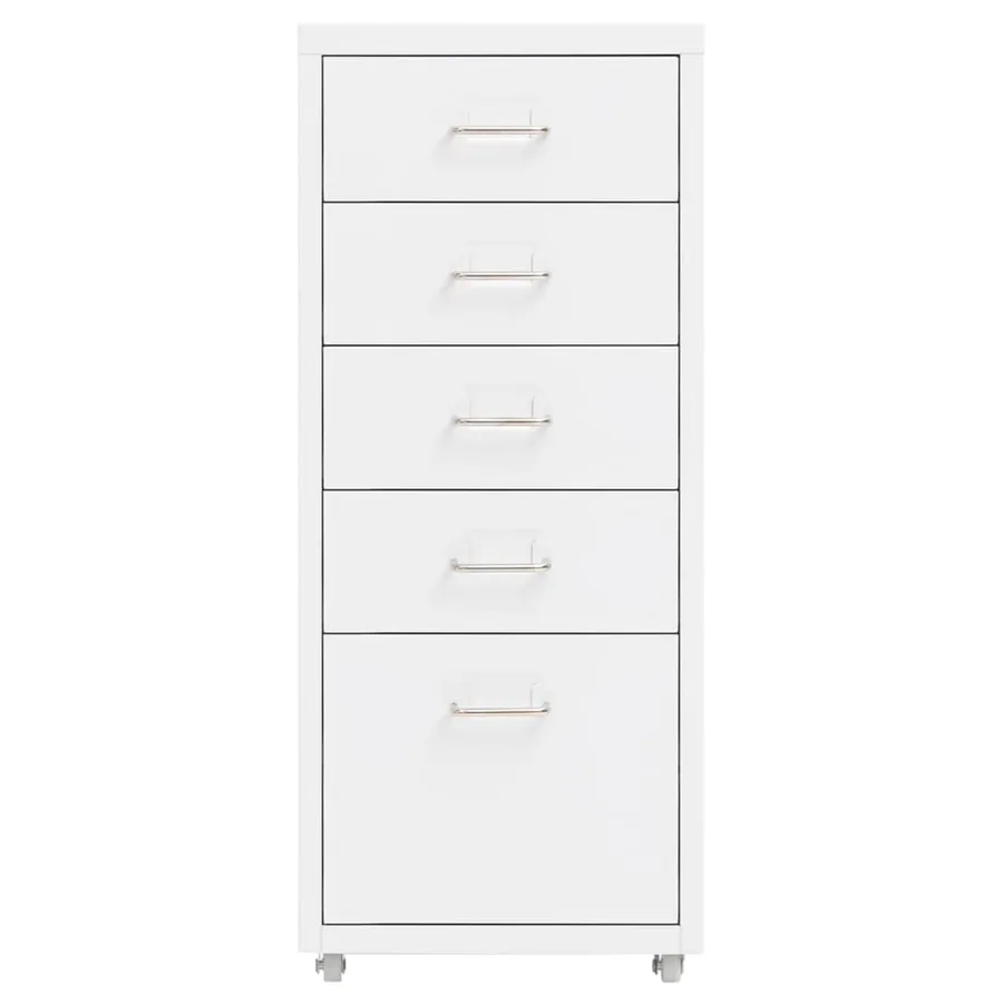 Classeur mobile Blanc 28x41x69 cm Métal - 2