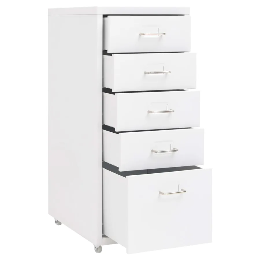 Classeur mobile Blanc 28x41x69 cm Métal - 5