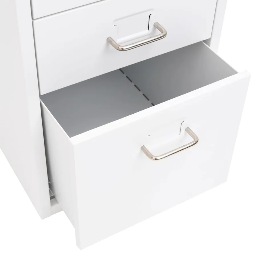 Classeur mobile Blanc 28x41x69 cm Métal - 6