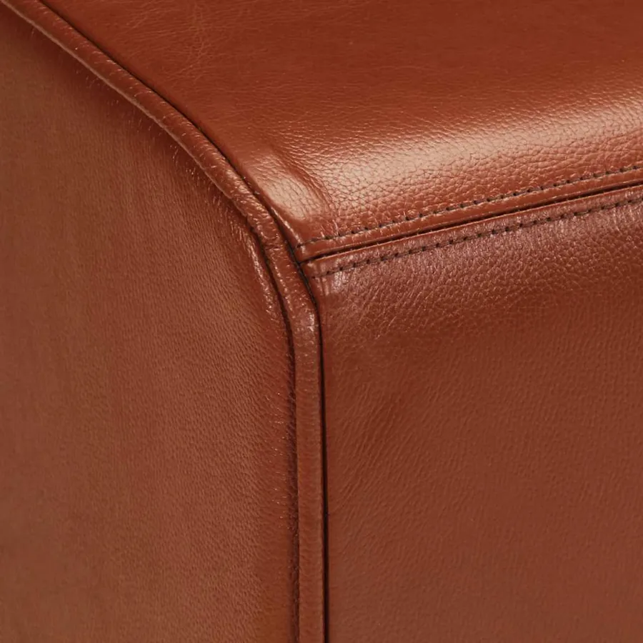 Banc de bok de gymnastique marron 110 cm cuir véritable et bois - 4