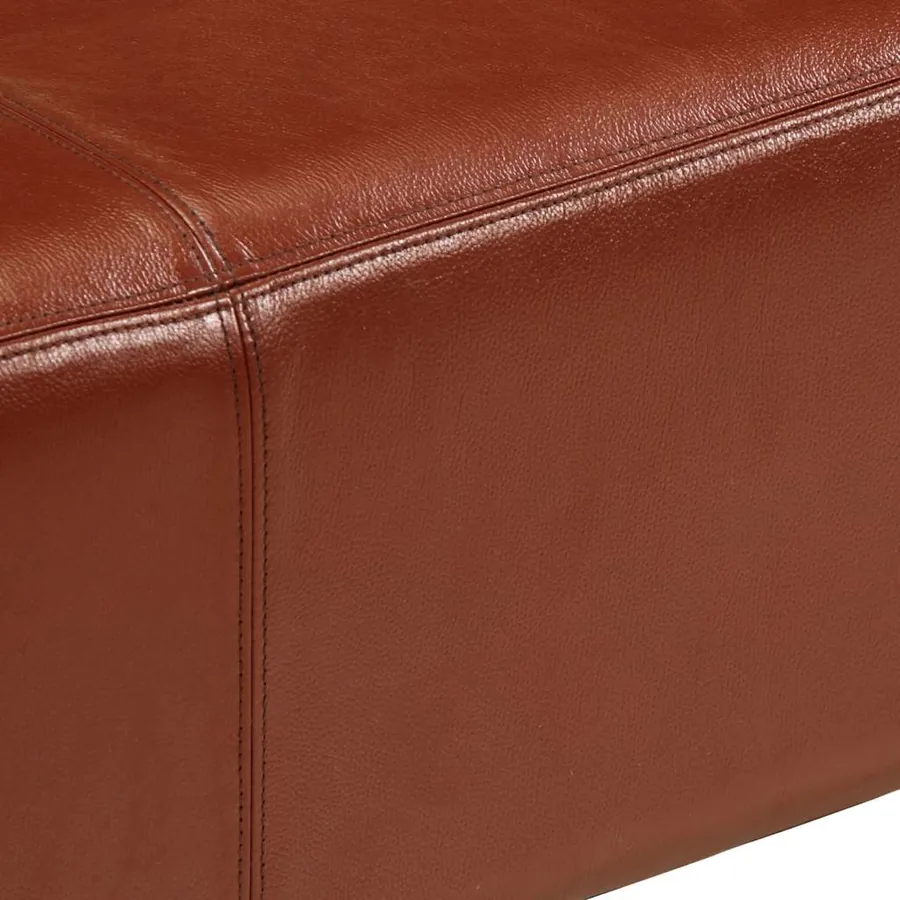 Banc de bok de gymnastique marron 110 cm cuir véritable et bois - 5