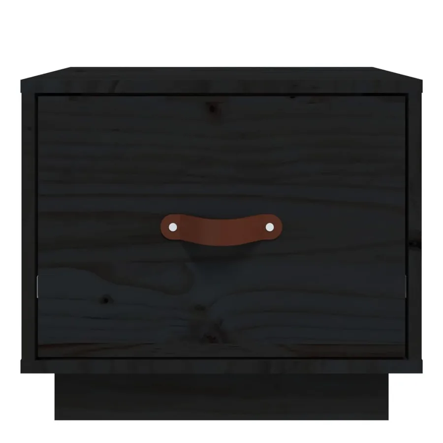 Tables de chevet 2 pcs Noir 40x34x35 cm Bois de pin massif - 5