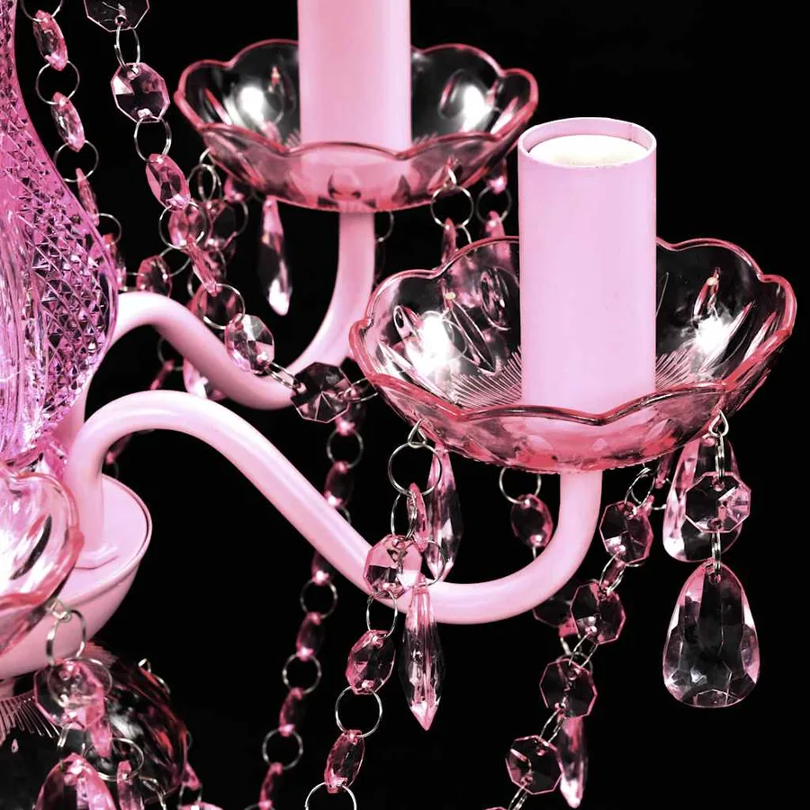 Lustre avec 5 ampoules Crystal rose - 6