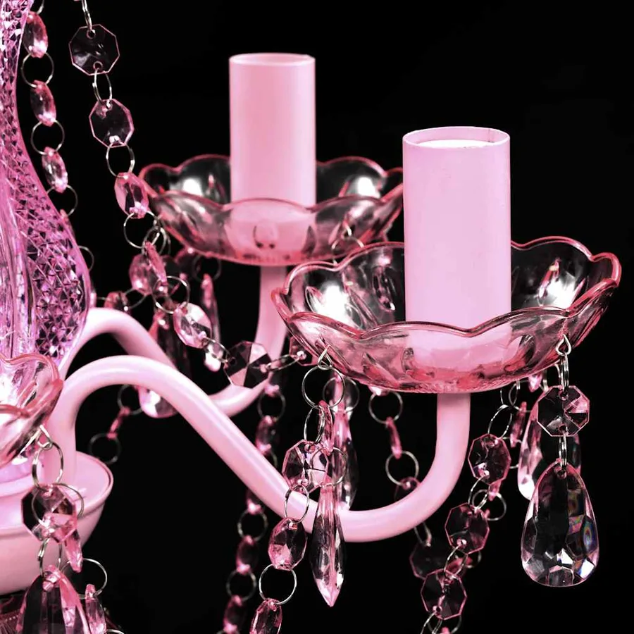 Lustre avec 5 ampoules Crystal rose - 7