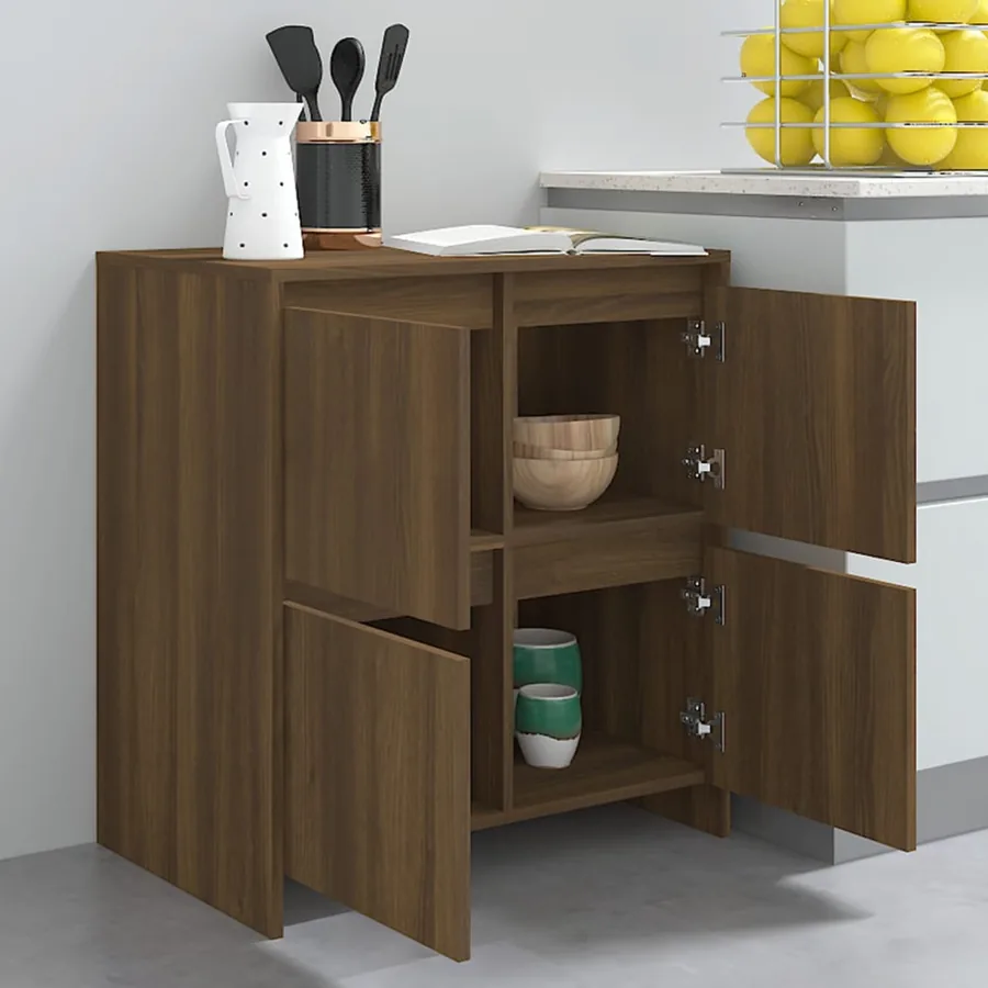 Buffets 2 pcs Chêne marron 70x41x75 cm Bois d'ingénierie - 11