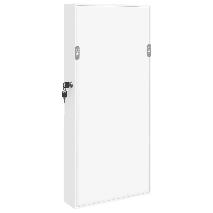 Armoire à bijoux avec miroir murale blanc 30x8,5x67 cm - 7