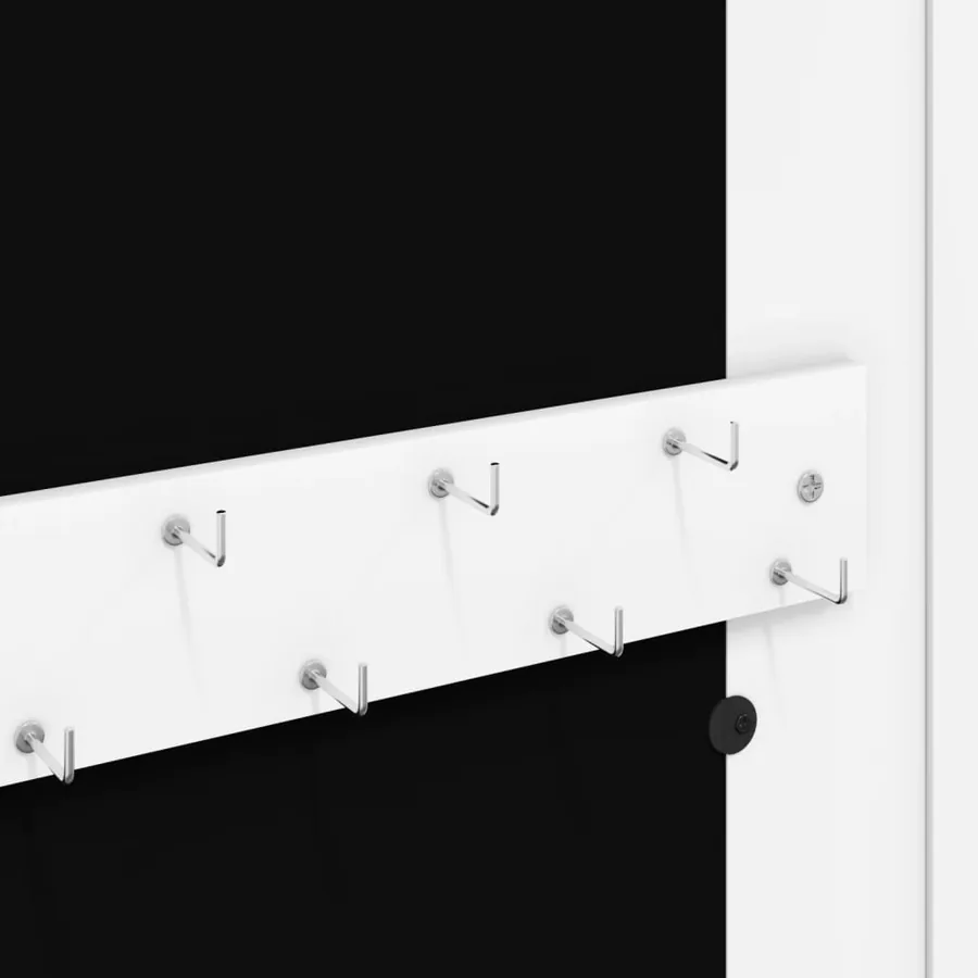 Armoire à bijoux avec miroir murale blanc 30x8,5x67 cm - 8